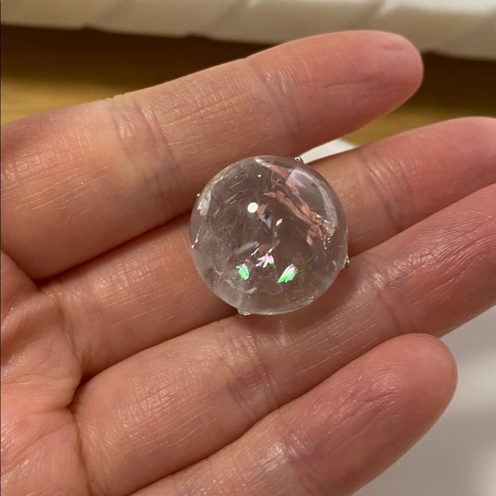 Clear Quartz Sphere Ring | Crystal Ball Statement… - image 7